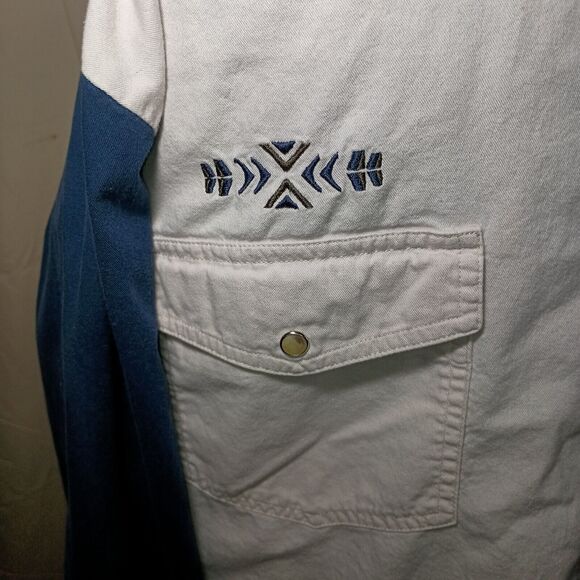 Vintage Wrangler Western Shirt Men’s XL Colorblock Snap Button Aztec Brushpopper - Picture 3 of 16